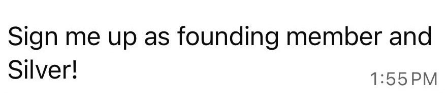 A message from a founding member on the day they joined