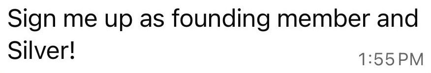 A message from a founding member on the day they joined